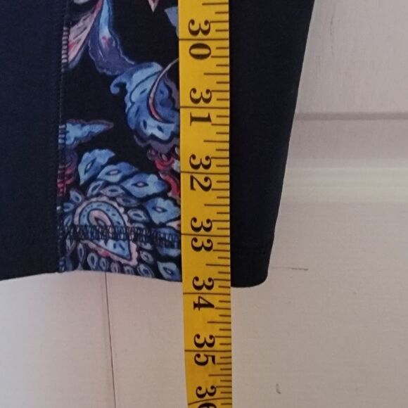 #026 Catherine's active blue leggings w paisley floral print stripe Sze. 3XWP - Picture 6 of 7